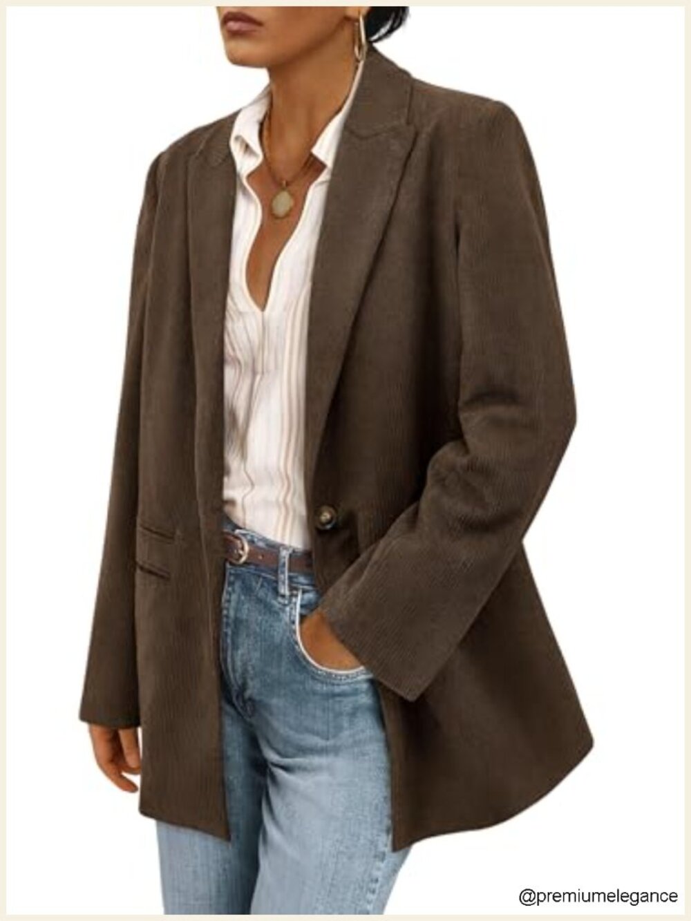 Women's Corduroy Blazer Jacket Long Sleeve Fall Winter Casual Office